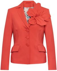Maison Common - Cool Wool Blazer With Flower Application - Lyst