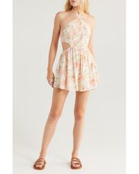 Billabong - So Golden Smocked Halter Romper - Lyst