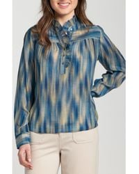 Apny - Ruffle Half-Placket Shirt - Lyst