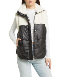 Blank NYC - Faux Leather & Faux Shearling Vest - Lyst