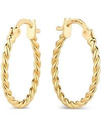 DEVATA - Twisted Rope Hoop Earrings - Lyst