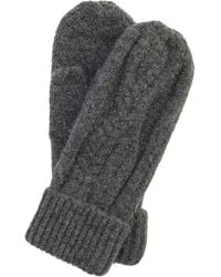 Barbour - Elsdon Cable Knit Mittens - Lyst