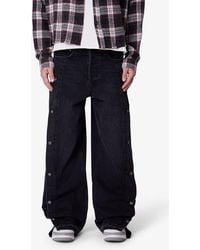 MNML - Offset Button Baggy Jeans - Lyst