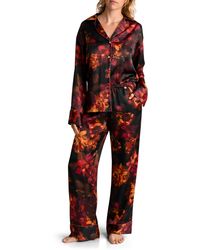 MIDNIGHT BAKERY - Dylan Floral Print Satin Pajamas - Lyst