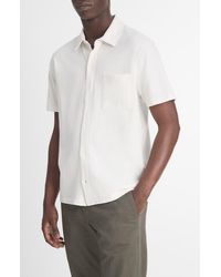 Vince - Sueded Jersey Short Sleeve Button-Up Shirt - Lyst