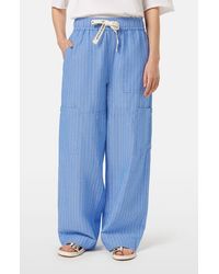 Scotch & Soda - Noa High Waist Wide Leg Cotton & Linen Cargo Pants - Lyst