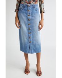 L'Agence - Kathleen Denim Skirt - Lyst