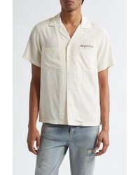MIDNIGHT RODEO - Stripe Crepe Camp Shirt - Lyst