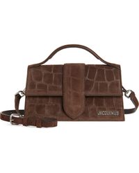 Jacquemus - Le Grand Bambino Croc Embossed Suede Crossbody Bag - Lyst