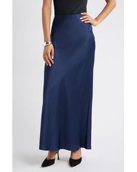 Open Edit - Satin Midi Skirt - Lyst