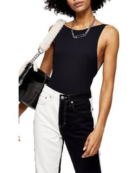 TOPSHOP Black Scoop Back Bodysuit
