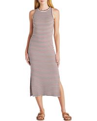 Splendid - Benson Stripe Stretch Cotton Midi Dress - Lyst