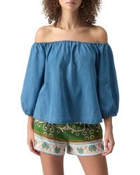 Sanctuary - Beach To Bar Off The Shoulder Chambray Top - Lyst