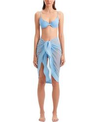 Moeva - Raiden Tie Front Wavy-Trim Sheer Sarong - Lyst