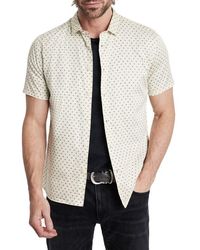 John Varvatos - Sean Medalion Print Short Sleeve Button-Up Shirt - Lyst