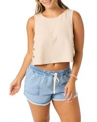 O'neill Sportswear - Sanders Side Button Crop Tank - Lyst