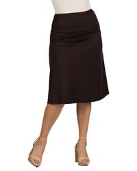 24seven Comfort Apparel - A-Line Elastic Waist Knee Length Skirt - Lyst