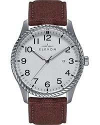 Elevon Watches - Crosswind Canvas-Overlaid Leather-Band Watch W/ Date - Lyst