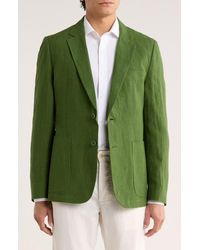 Percival - Tailored Fit Solid Linen Blazer - Lyst