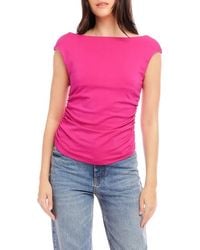 Fifteen Twenty - Tasha Ruched Side Top - Lyst