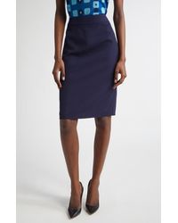 St. John - Stretch Twill Pencil Skirt - Lyst