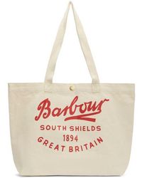 Barbour - Script Cotton Canvas Tote - Lyst