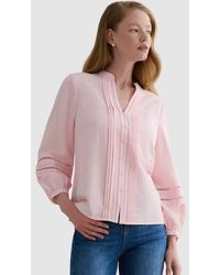 Hobbs - Lucilla Pintuck Mandarin Collar Blouse - Lyst
