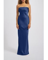 Amsale - Strapless Bias-Cut Gown - Lyst