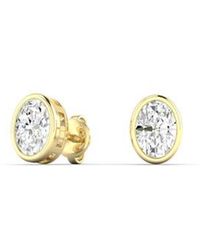 Everlee - Oval Bezel Lab Diamond Studs - Lyst