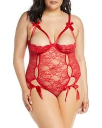 Oh La La Cheri - Zara Underwire Open Cup Open Gusset Lace Teddy - Lyst