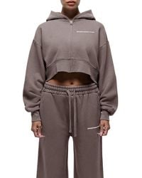 Good For Nothing - Vintage Taupe Crop Zip Hoodie - Lyst