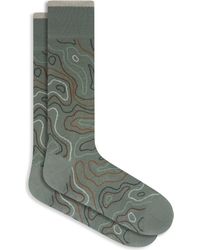 Bugatchi - Topography Pattern Mercerized Cotton Blend Dress Socks - Lyst