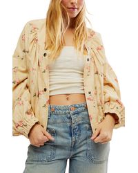Free People - Rory Floral Cotton Bomber Jacket - Lyst