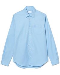 Lacoste - Regular Fit Solid Poplin Button-Up Shirt - Lyst