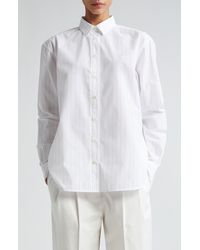 Totême - Signature Pinstripe Organic Cotton Button-up Shirt - Lyst