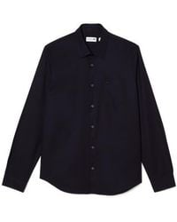 Lacoste - Regular Fit Solid Poplin Button-Up Shirt - Lyst