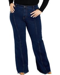 City Chic - Leah Flare Jeans - Lyst