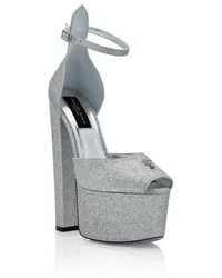 Philipp Plein - Glitter Platform Sandals Hi-Heels - Lyst