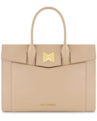 Mac Duggal - Plated Hardware Large Leather Briefcase Bag - Lyst