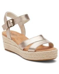 TOMS - Audrey Ankle Strap Espadrille Platform Wedge Sandal - Lyst