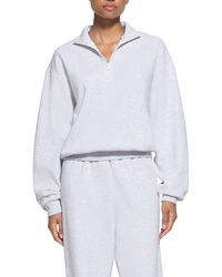 Skims - Cotton Blend Fleece Half Zip Pullover - Lyst