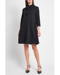 Ming Wang - Bow Neck Stretch Deco Crepe Shift Top - Lyst