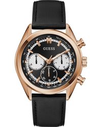 Guess - Dawson Chronograph Leather Strap Watch, 44Mm - Lyst