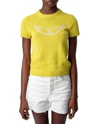 Zadig & Voltaire - Sorly Li Wings Short Sleeve Sweater - Lyst