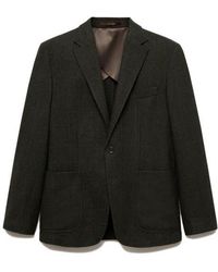 Mango - Slim Fit Plaid Wool Blend Blazer - Lyst