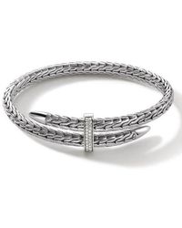 John Hardy - Spear Pavé Diamond Flex Bracelet - Lyst