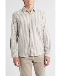 Alex Crane - Cloud Stripe Organic Cotton Flannel Button-Up Shirt - Lyst