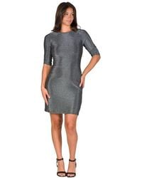 24seven Comfort Apparel - Petites Elbow Length Sleeve Shimmer Bodycon Mini Party Dress - Lyst