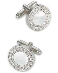 Paul Fredrick - Mother Of Pearl & Crystal Cufflinks - Lyst