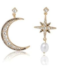 BCBGMAXAZRIA - Mismatch Moon & Star Drop Earring - Lyst